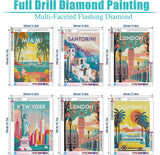 ARPADAMO 6 Pack Diamond Art Kits for Adults,5D City Travel Diamond Painting DIY Diamond Art Landscape Diamond Painting Art Kit for Adult,Round Full Drill Diamonds,Diamond Kit for Home Decor-12x16inch ARPADAMO