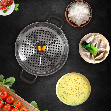 Concord 30 CM Stainless Steel 3 Tier Steamer Pot Steaming Cookware - Triply Bottom Concord
