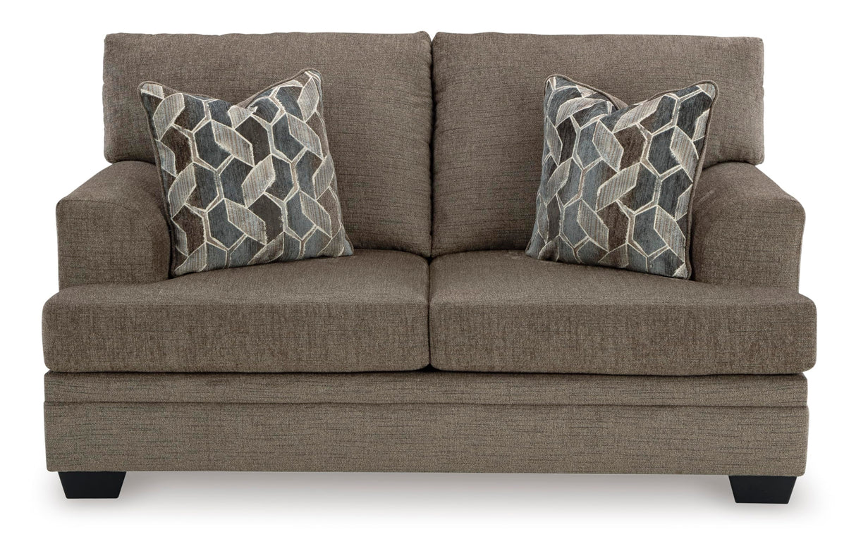 Signature Design by Ashley Stonemeade Casual Loveseat with 2 Toss Pillows, Dark Brown Signature Design by Ashley