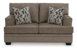 Signature Design by Ashley Stonemeade Casual Loveseat with 2 Toss Pillows, Dark Brown Signature Design by Ashley