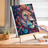 xackcme Lion Paint by Numbers for Adults with Framed Canvas-with Wooden Easel,Paint by Number on Canvas Animals,DIY Acrylic Oil Painting Kits with Brushes Nice Gift Box for Home Wall Decor(12x16inch) xackcme
