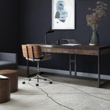 SIMPLIHOME Erina SOLID WOOD and Metal Modern Industrial 72 inch Wide Home Office Desk, Writing Table, Workstation, Study Table Furniture in Rustic Natural Aged Brown with 2 Drawers SIMPLIHOME