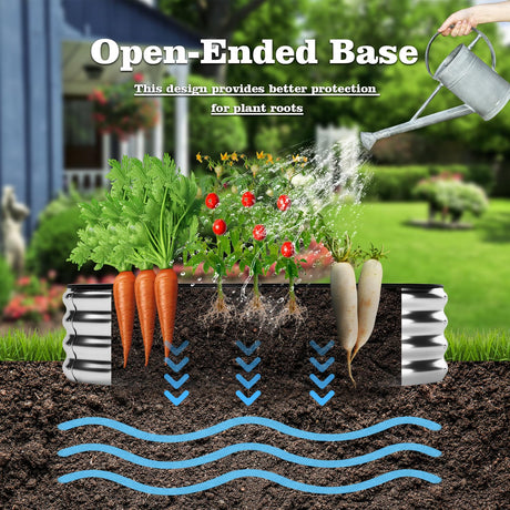 ZFHgarden Raised Garden Bed, 4x2x1ft Raised Beds for Gardening Outdoor for Vegetables Flowers Ground Planter Box，Galvanized Raised Garden Beds ZFHgarden