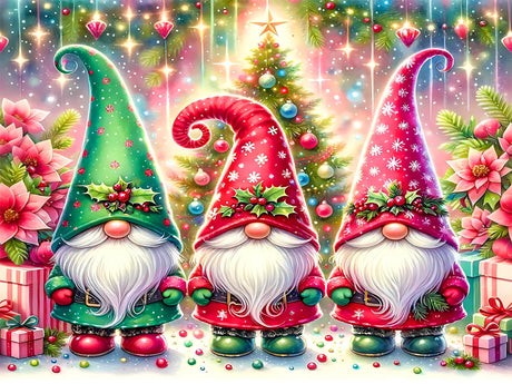 igoodom Diamond Art Kits for Adults, Christmas Diamond Painting Kit, Full Drill Round Christmas Gnome Diamond Art Kits, DIY Gem Art and Crafts for Home Wall Decor Gift 16x12inch igoodom