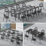 Okeysen Conference Room Table 2 Pack, Modern Meeting Table with Metal Frame, Seminar Desk for Boardroom, Meeting Room, Office, Classroom 55.12"x23.62"x29.53", Black Okeysen