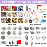 Jewelry Making Kit, 1960 pcs, Supplies Includes Beads, Instructions, Findings, Wire for Bracelet, Necklace, Earrings Making Kit for Adults by Inscraft INSCRAFT