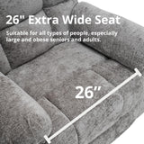 RUTOX Oversized Power Lift Recliner Chair for Elderly, Electric Lift Chair with Masssage and Heat, Overstuffed Power Recliner for Adults, 3 Positions,USB Ports, Side Pockets,Grey RUTOX