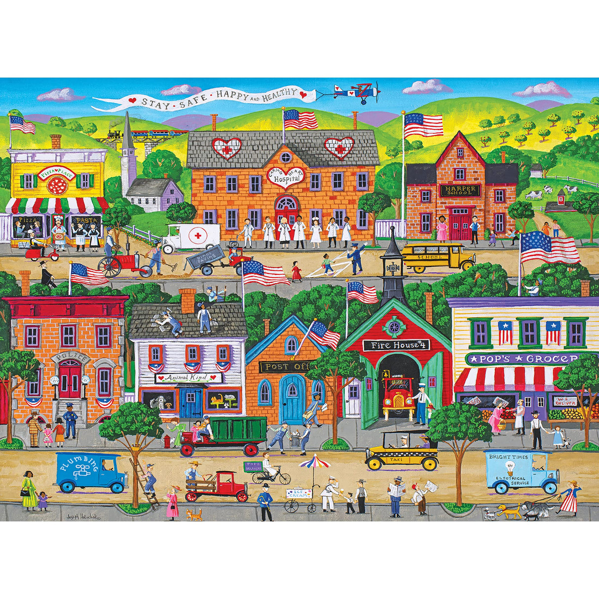 RoseArt - Puzzle Collector - Hometown Heroes - 1000 Piece Jigsaw Puzzle for Adults RoseArt