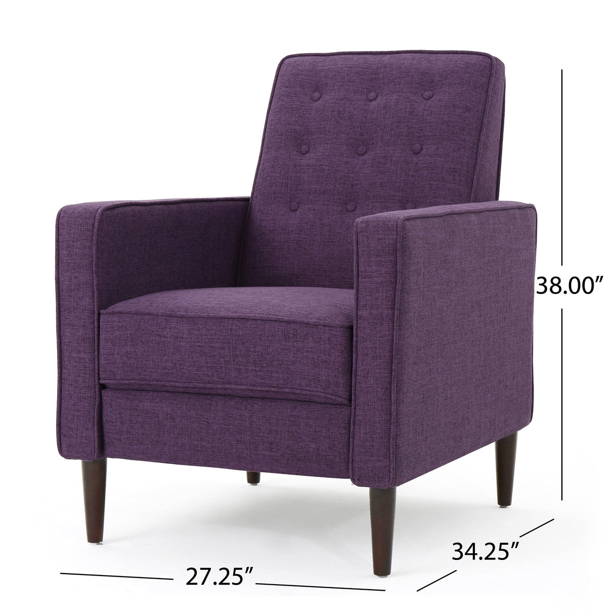 Christopher Knight Home Mervynn Mid-Century Modern Fabric Recliner,polyester, Muted Purple / Dark Espresso Christopher Knight Home