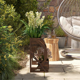 Outsunny 2-Tier Raised Garden Bed, Wooden Wagon Planter Boxes with Drainage Holes, for Vegetables Flowers Herbs, 22" x 13" x 22" Outsunny