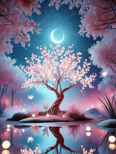 Benjenes Diamond Art Kits for Adults, Moonlight Diamond Painting Kits for Adults, 5D DIY Round Drill Gem Art Paint with Diamonds Dots Crafts Kits for Home Decor Gift 14x14inch