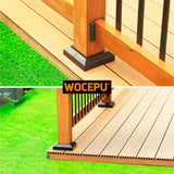 Wocepu 4 pcs 4x4 (Actual: 3.5"x3.5") Aluminum Deck Post Base Cover, for Deck railings, Stairs, Patios, Porches Split Deck Post Skirt (Black) WOCEPU