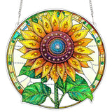 SKRYUIE Hanging Diamond Art Kits for Adults Pendant Sunflower, Special Shaped Crystal DIY Diamond Painting Kit, Acrylic Board Wreath Pendants Double Sided, Home Decor 7.6 x 7.6 Inch SKRYUIE