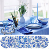 Diamond Art Coaster Blue Flower Diamond Painting Kits 5D DIY Acrylic Diamond Coasters with Cork Base and Holder for Adults DIY Craft, 8 PCS Augisteen