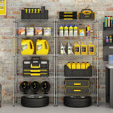 WEI WEI GLOBAL 5-Tier Metal Wire Shelving Unit, Adjustable Utility Storage Standing Rack Organizer Cabinet for Garage Laundry Bathroom Kitchen Closet -29" W x 13" D x 59" H, Silver Gray WEI WEI GLOBAL