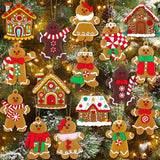 16Pcs Gingerbread Man Ornaments for Christmas Tree Gingerbread Christmas Decorations with Gingerbreads House Ornament for Christmas Tree Hanging Party Decor Miucat