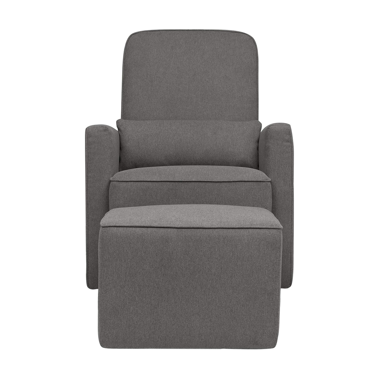 DaVinci Olive Upholstered Swivel Glider with Bonus Ottoman in Dark Grey, Greenguard Gold & CertiPUR-US Certified DaVinci