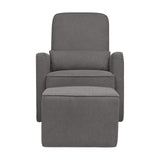 DaVinci Olive Upholstered Swivel Glider with Bonus Ottoman in Dark Grey, Greenguard Gold & CertiPUR-US Certified DaVinci