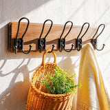 Dseap Coat Rack Wall Mounted - Heavy Duty Farmhouse Rustic Wall Coat Hanger with 5 Wire Hooks for Clothes Hat Jacket Towel, RusticWire, J1-5A, Rustic Brown & Black Dseap