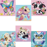 ZHUDENGXJL 6 Packs Diamond Art Painting Kits for Kids Animal, DIY Diamond Art Mosaic Kits for Kids Ages 6-12 Beginner Gem Art and Arts and Crafts Home Wall Decor 6x6 Inch ZHUDENGXJL