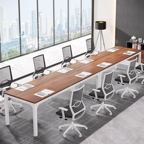 Tribesigns 78.74-Inch Conference Table Set of 2, 13FT Conference Room Table, Large Rectangle Meeting Seminar Table Set for 10-14 Person, Long Business Tables (Only Table) Tribesigns