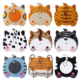 Snuvid Diamond Art Painting Coasters Kits, 8Pcs Cat Butt Coaster with Holder for Adults, Non-Slip DIY Dot Paint Craft Kits, Funny Cat Lover Gifts for Women Snuvid