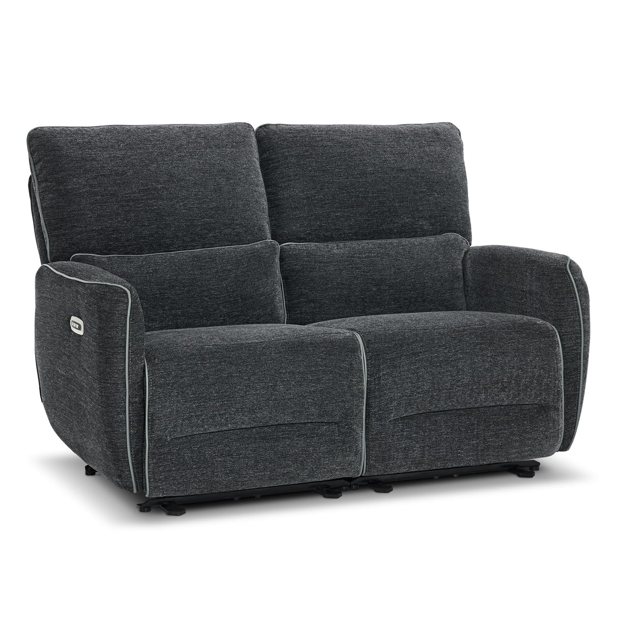 MCombo 60" Wall Hugger Power Reclining Loveseat Sofa with Adjustable Headrest, RV Recliner Loveseat with USB and Type C Charge Ports for Small Spaces 6924 (Dark Grey) MCombo