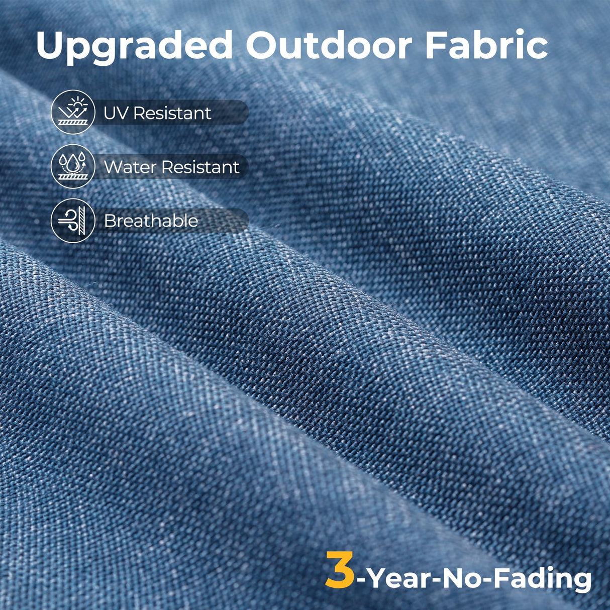 HOOOWOOO Outdoor Patio Furniture with Fire Pit Set 13 Pieces Patio Set with Fire Pit Wicker Outdoor Furniture with Fire Pit Table Set Patio Sectional Set with Swivel Chairs,Denim Blue HOOOWOOO