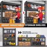 Bezuny 78" H|48" W Garage Shelving Unit and Storage-Easy Assembly Shelves 5-Tier Rack|Heavy-Duty Adjustable Shelf|Steel Waterproof Rust-Resistant Shelves,for Industrial,Warehouse,Basement Bezuny