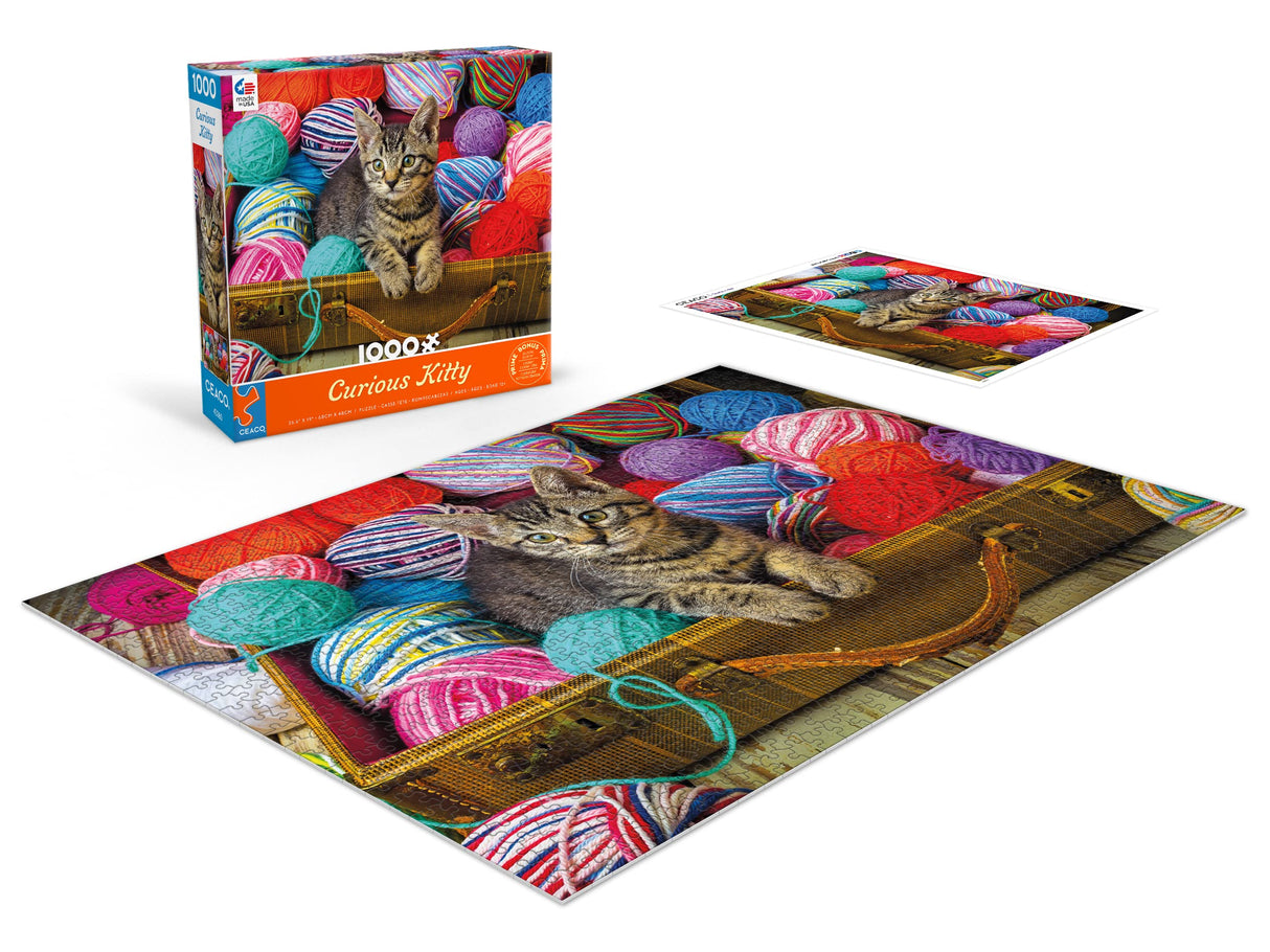 Ceaco - Garry Gay - Curious Kitty - 1000 Piece Jigsaw Puzzle Ceaco