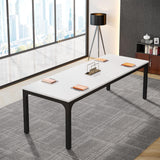 Tribesigns 78.74-Inch Conference Table Set,13FT Conference Room Table, Large Rectangle Meeting Seminar Tables Set,Long Business Tables (Chair not Included) (2, White+Black, 2 Pack) Tribesigns