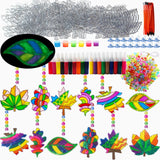 Ayhuhra 30 Sets Fall Maple Leaf Suncatcher Crafts Kits DIY Glow in The Dark Window Art Paint Kit Fall Leave Sun Catchers for Classroom Automn Thanksgiving Harvest Party Project Activity Ayhuhra