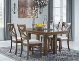 Signature Design by Ashley Moriville Farmhouse 36” x 30” Dining Extension Table, Seats up to 8, Brown Signature Design by Ashley