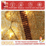 MUPATER Lighted Outdoor Christmas Decoration Nativity Scene, Lighted Christmas Yard Decor Set for Lawn and Home Holiday Party with Lights, Zip Ties and Ground Stakes, Gold MUPATER