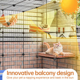 Oneluck 3-Tier Cat Cages Indoor Enclosure DIY Cat Playpen Catio Detachable Metal Wire Kennels Cats Crate Large Extra Exercise Place Ideal for 1 Cat,35.4 Inches Oneluck