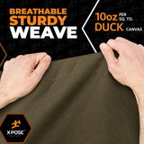 Xpose Safety Canvas Tarp - 10oz Olive Drab Poly Canvas Tarps Heavy Duty Water Resistant with Brass Grommets- Multipurpose Outdoor Tarpaulin for Camping, Canopy, Trailer, Equipment Cover 20' x 40' Xpose Safety