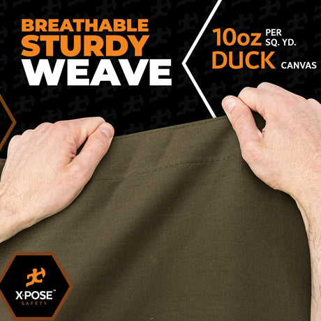 Xpose Safety Canvas Tarp - 10oz Olive Drab Poly Canvas Tarps Heavy Duty Water Resistant with Brass Grommets- Multipurpose Outdoor Tarpaulin for Camping, Canopy, Trailer, Equipment Cover 20' x 40' Xpose Safety