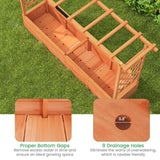 Giantex Raised Garden Bed with 2-Sided Trellis & Hanging Roof, Fir Wood Planter Box w/Drainage Holes, Bottom Gaps, Freestanding Garden Planter for Flowers Herbs Climbing Vines (79" x 17.5" x 45") Giantex