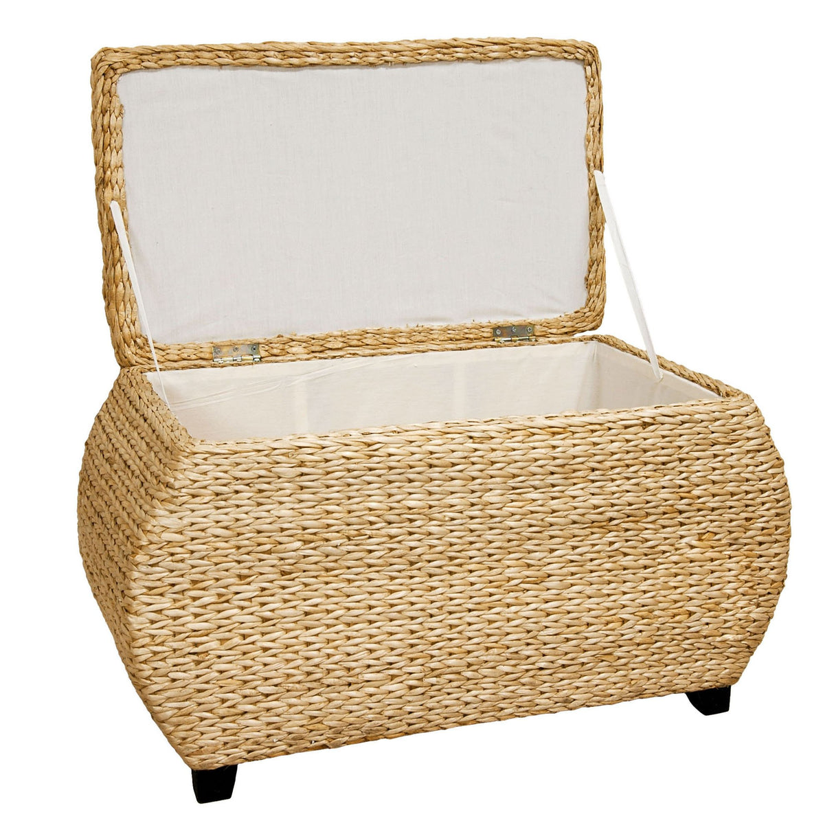 Oriental Furniture Rush Grass Storage Box - Natural Red Lantern