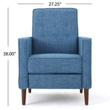 Christopher Knight Home Macedonia Mid Century Modern Tufted Back Fabric Recliner (Muted Blue). GDFStudio