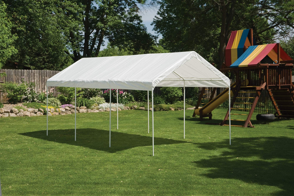 ShelterLogic 10' x 20' MaxAP 8 Leg Outdoor Gazebo or Heavy Duty Steel Canopy, White ShelterLogic
