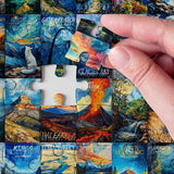 National Parks Puzzle Art Puzzles for Adults 1000 Pieces, Painting Jigsaw Puzzles Van Gogh National Park Puzzles, Volcano Yellowstone Travel Puzzles for Adults Scenery Puzzle BBOLDIN