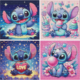 JAKI 4 Pack Cartoon Diamond Art Kits for Adults,Diamond Art Painting Kits for Adults,5D DIY Gem Art Kits for Home Wall Decor(12x12inch) JAKI