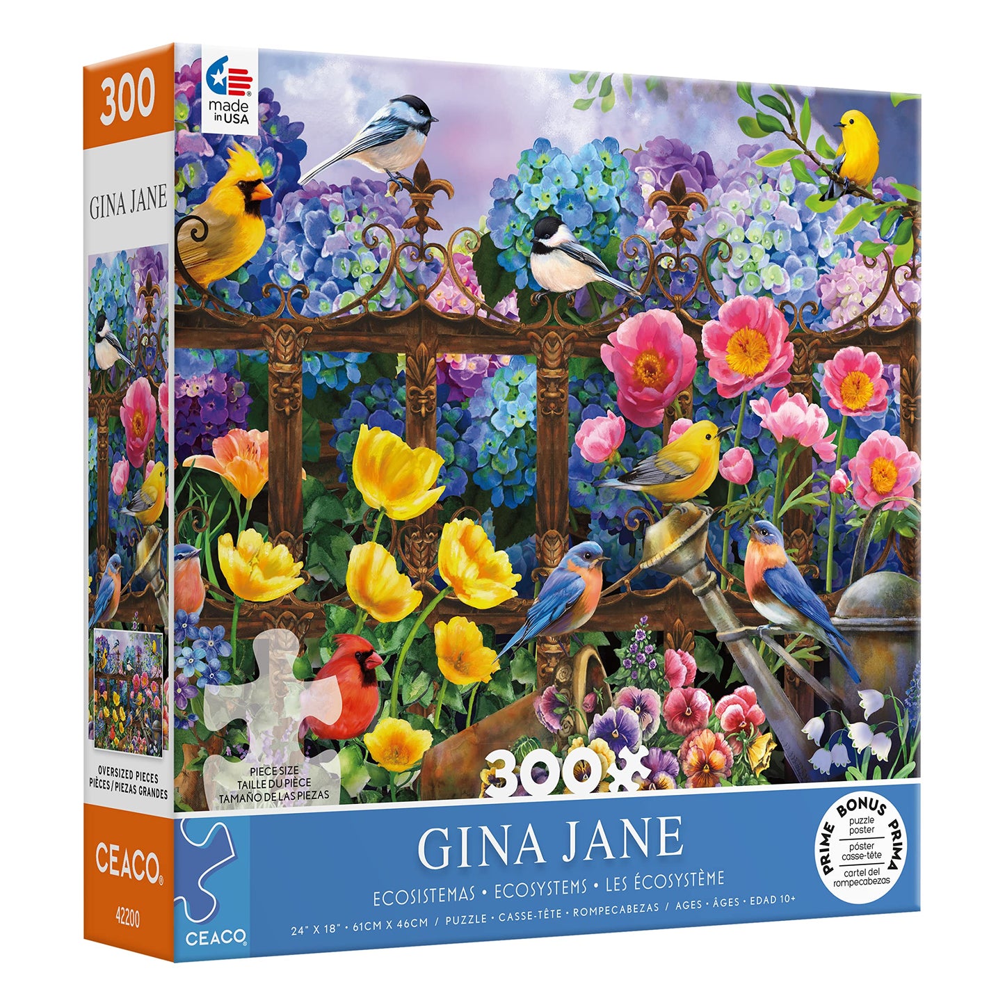 Ceaco - Gina Jane - Hydrangeas - Oversized 300 Piece Jigsaw Puzzle