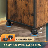 DEVAISE File Cabinet with Charging Station, Lockable Lateral Filing Cabinets for Home Office, Printer Cabinet Accommodates A4/Letter Size File folders, Rustic Brown DEVAISE