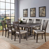 Steve Silver Furniture Napa 9pc Dining Table Set, 72"-90"-108" Dining Table w/ 2-18" Leaves, 8 Upholstered Side Dining Chairs, Farmhouse Design, Dining Room, 72" L x 42" W x 30.5" H, Brown Steve Silver