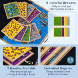 Lavievert 2000 Piece Tilting & Foldable Puzzle Board with 8 Drawers & Cover, Portable Wooden Puzzle Plateau with Handle, Adjustable Jigsaw Puzzle Table with Easel/Stand & Non-Slip Tabletop for Adults LAVIEVERT