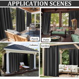 Kimunuk Gazebo Universal Replacement Privacy Curtain,12'X14' Gazebo Outdoor Waterproof Curtains, 4-Panels Sidewall Curtains with Double Zipper for Patio, Garden and Backyard (Only Curtains, Black) Kimunuk