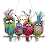 Diamond Art Hanging Kit for Adult,Special Shaped Rhinestone,DIY Acrylic 5D Diamond Art Painting Window Pendants Home Garden Wall Hanging Kits Hanging Ornament,Double Sided. (Bird) JJFox
