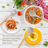 24 Pcs Kitchen Cooking Utensils Set,446°F Heat Resistant Non-Stick Silicone Kitchen Utensil Set With Wooden Handles and Holder,Kitchen Gadgets for Cookware,Kitchen Accessories,Khaki Hoenart